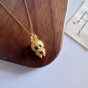 Premium Labubu Heart of Gold Collector Necklace Pure Silver Limited Edition